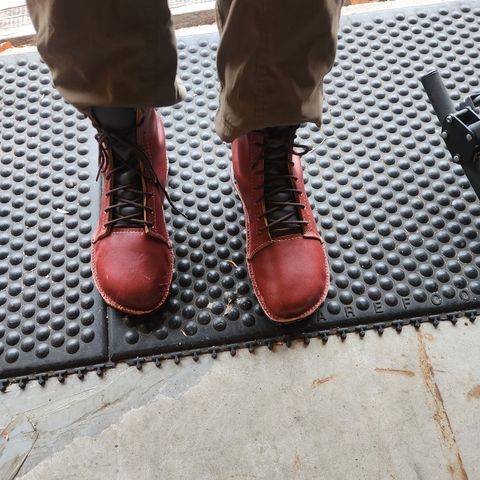 DIY Barefoot Boot in Blue Mt. Majesty Oil Tan & Light Burgundy Wildfire, Summits Edge