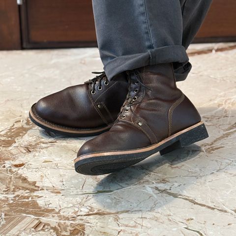Craft & Glory Prototype Service Boot in Horween Cinnamon Waxed Flesh