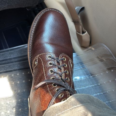 Craft & Glory Prototype Service Boot in Horween Cinnamon Waxed Flesh