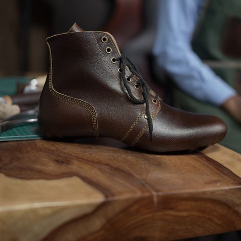 Craft & Glory Prototype Service Boot in Horween Cinnamon Waxed Flesh