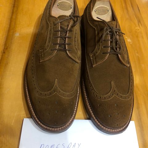 View photo of Alden Long Wing Blucher in C.F. Stead Snuff Janus Calf Suede