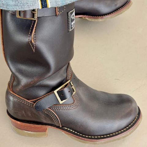 Calks in Rubber Sole 1939 Engineer Boot in Horween Black Chromexcel Horsebutt