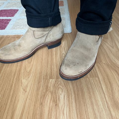 Attractions BILTBUCK Lot.329 Engineer Boots in Sand Beige Nubuck