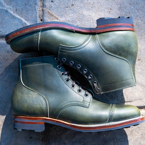 Viberg Service Boot in Horween Olive Chromepak