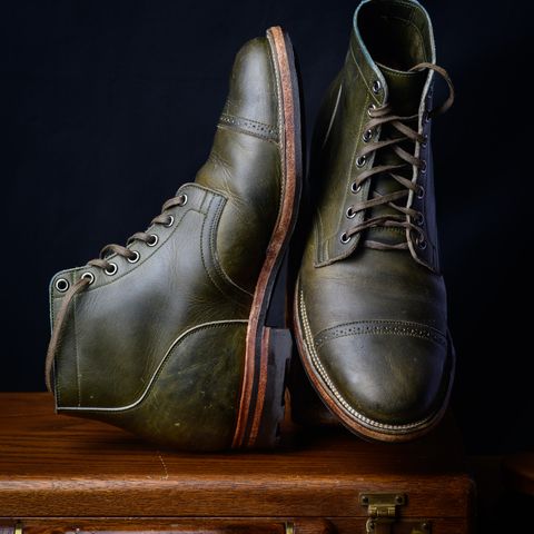 Viberg Service Boot in Horween Olive Chromepak