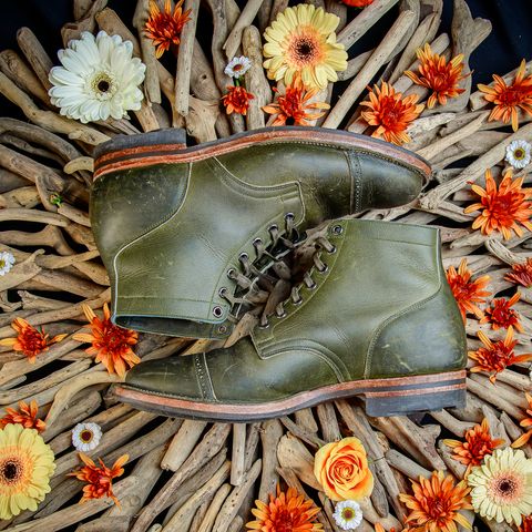 Viberg Service Boot in Horween Olive Chromepak