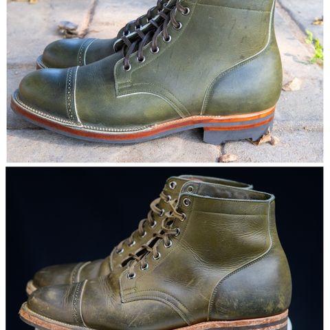 Viberg Service Boot in Horween Olive Chromepak
