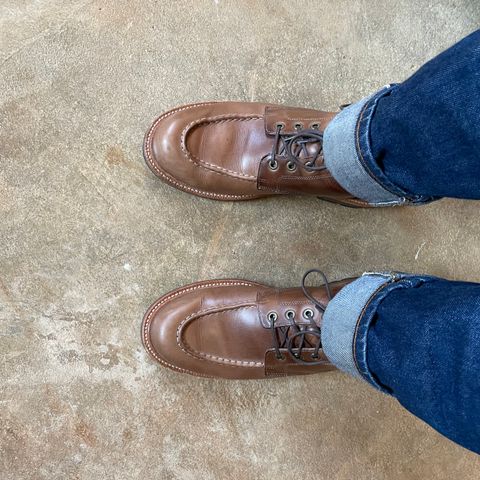 Grant Stone Brass Boot in Horween Natural Chromexcel