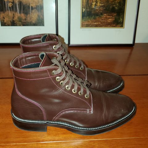 TXTURE Txture / Pacific boots in Red Wine Pull Up (local)
