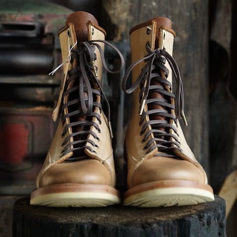Willie's Handmade Boots Monkey Boot in Horween Natural Latigo & Latigo GBS – Light Natural