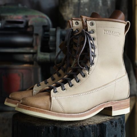 Willie's Handmade Boots Monkey Boot in Horween Natural Latigo & Latigo GBS – Light Natural