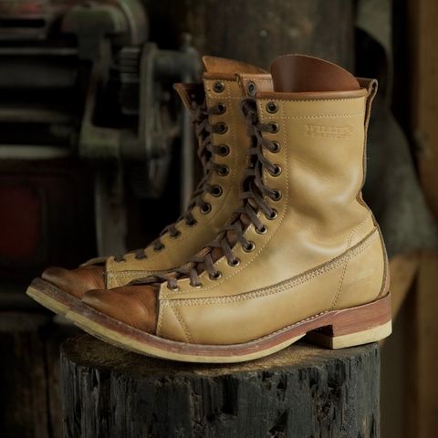 Willie's Handmade Boots Monkey Boot in Horween Natural Latigo & Latigo GBS – Light Natural