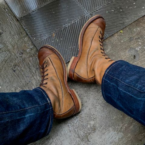 Willie's Handmade Boots Monkey Boot in Horween Natural Latigo & Latigo GBS – Light Natural