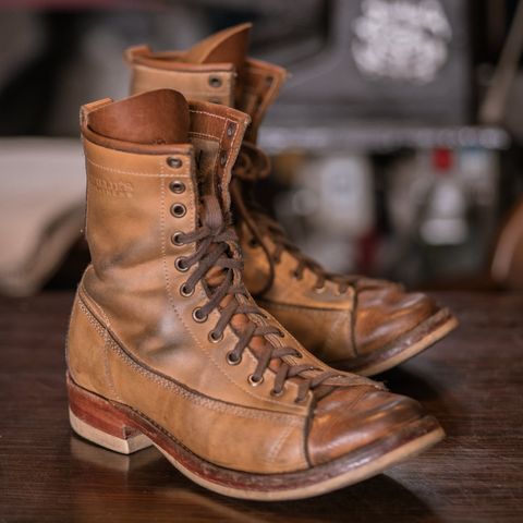 Willie's Handmade Boots Monkey Boot in Horween Natural Latigo & Latigo GBS – Light Natural