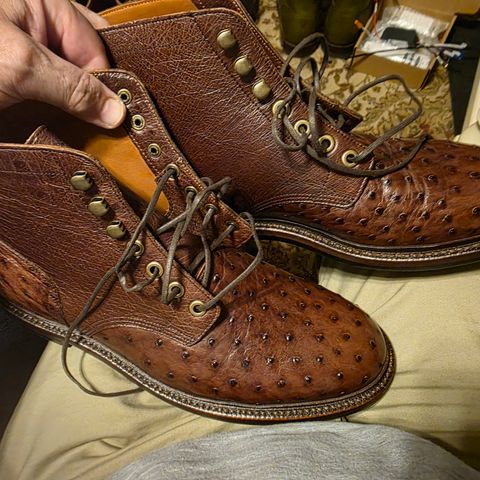 Grant Stone Diesel Boot in Kango Tobacco Ostrich