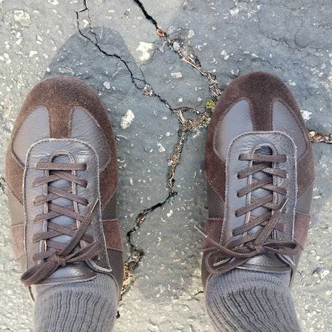 Crown Northampton Adnitt Gat Shoe in Brown Calf Leather & Janus Calf Suede