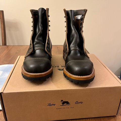 Truman Upland Boot in Horween Black Waxed Flesh