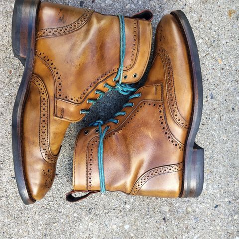 Allen Edmonds Dalton Wingtip Dress Boot in Walnut Calfskin