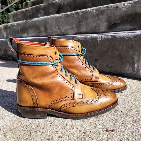 Allen Edmonds Dalton Wingtip Dress Boot in Walnut Calfskin