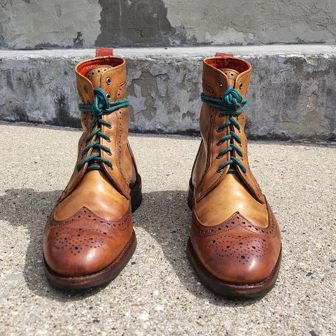 Allen Edmonds Dalton Wingtip Dress Boot in Walnut Calfskin