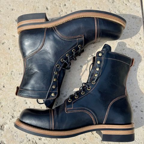 Jakkrabbits Field Boots in Shinki Black Teacore Horsehide
