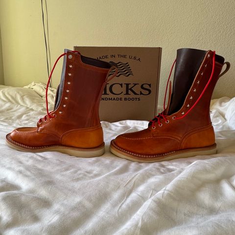 Nicks Moc Toe in Wickett & Craig Double Stuffed Tobacco