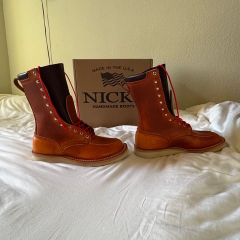 Nicks Moc Toe in Wickett & Craig Double Stuffed Tobacco