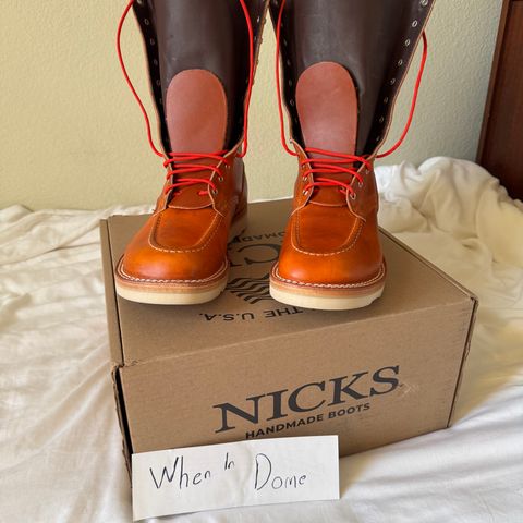 Nicks Moc Toe in Wickett & Craig Double Stuffed Tobacco