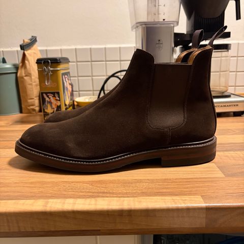 Crockett & Jones Chelsea 11 in Dark Brown Roughout Suede