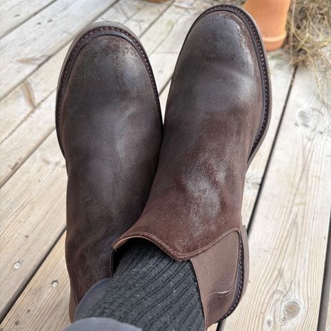 Crockett & Jones Chelsea 11 in Dark Brown Roughout Suede
