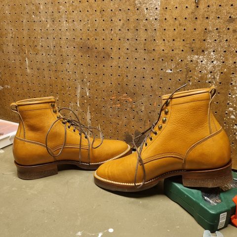 Jakkrabbits Logger Boot in Tochigi Oil Vachetta #1 Light Brown