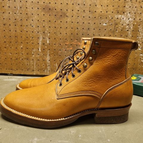 Jakkrabbits Logger Boot in Tochigi Oil Vachetta #1 Light Brown