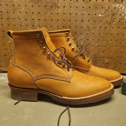 Jakkrabbits Logger Boot in Tochigi Oil Vachetta #1 Light Brown