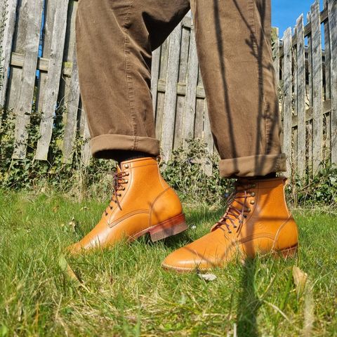 Jakkrabbits Logger Boot in Tochigi Oil Vachetta #1 Light Brown