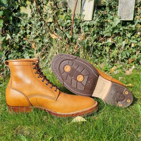 Jakkrabbits Logger Boot in Tochigi Oil Vachetta #1 Light Brown
