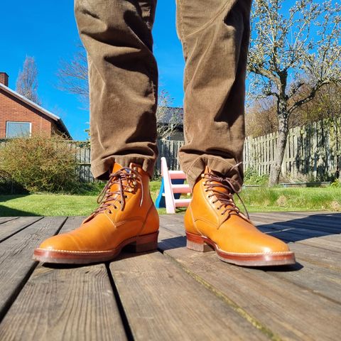 Jakkrabbits Logger Boot in Tochigi Oil Vachetta #1 Light Brown