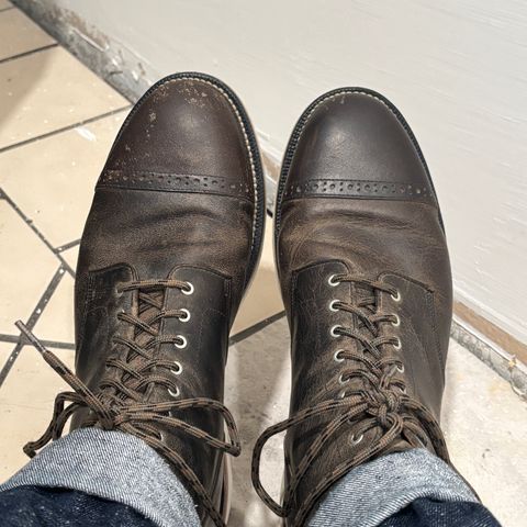 Grant Stone Garrison Boot in teton waxy stag from gallun tannery