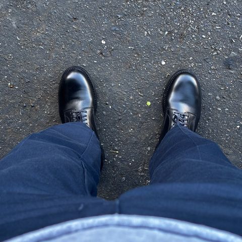 John Lofgren USN Low Quarter Shoes in Black French Calfskin