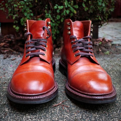 Grant Stone Cap Toe Boot in Annonay British Tan Calf