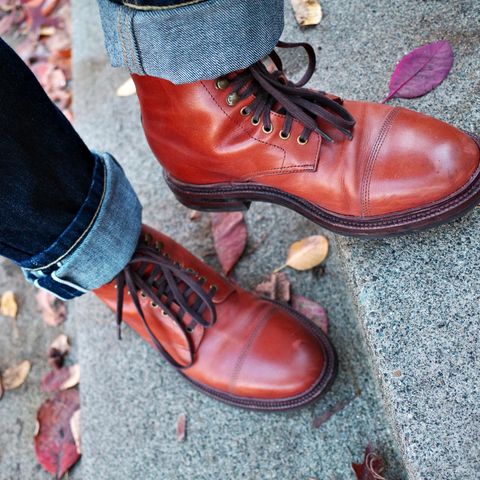 Grant Stone Cap Toe Boot in Annonay British Tan Calf
