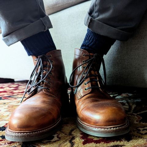 Caswell Lisbon in C.F. Stead Caramel Classic Oiled Shoulder