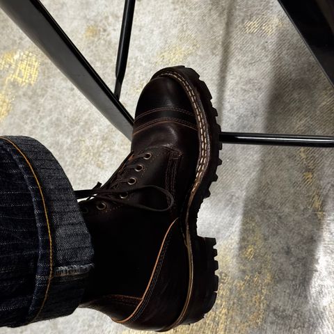 White's Okanogan in Horween Dark Brown Waxed Flesh