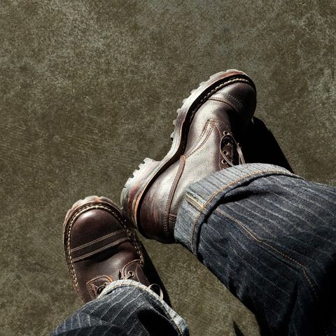 White's Okanogan in Horween Dark Brown Waxed Flesh