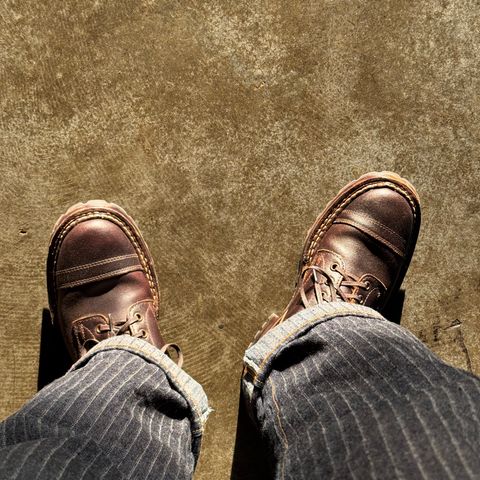 White's Okanogan in Horween Dark Brown Waxed Flesh