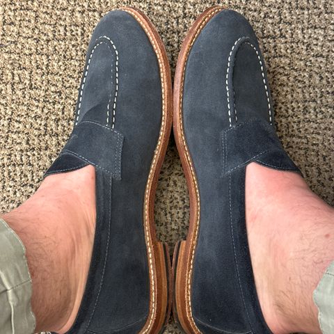 Grant Stone Traveler Penny in C.F. Stead Midnight Suede