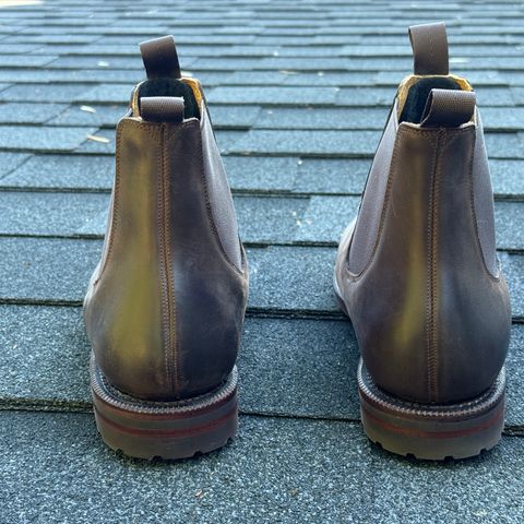 Meermin Wholecut Chelsea Boot in Brown Waxy Calf