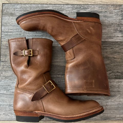 Search result thumbnail of The Flat Head Engineer Boots in Horween Natural Chromexcel