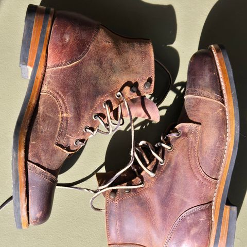 Truman Cap Toe Boot in Cognac Teton Stag