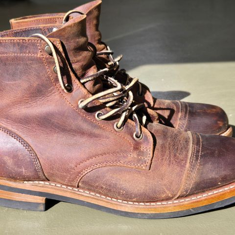 Truman Cap Toe Boot in Cognac Teton Stag