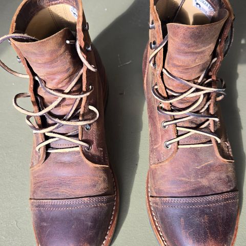 Truman Cap Toe Boot in Cognac Teton Stag